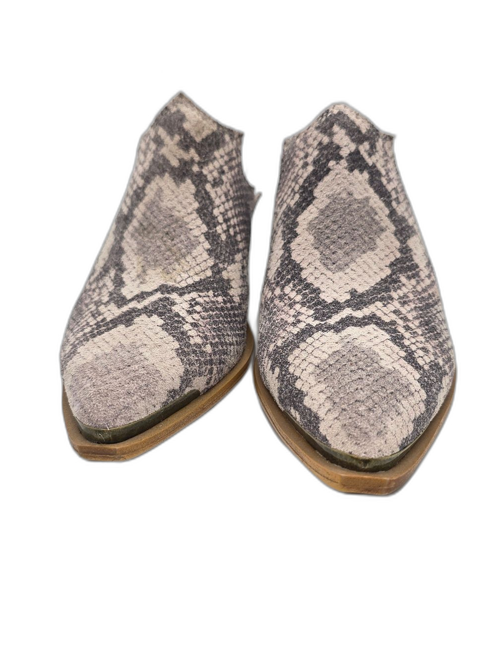 Dingo Snakeskin-Print Pointed Toe Slip-On Mules in Pink Gray Women 7 Western